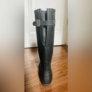 Hunter original tall black matte rain boots adj side buckle size 7 waterproof